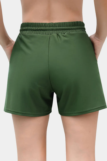 Women's 5'' Solid Elastic Waist Quick Dry Pocket Swim Short Board Shorts